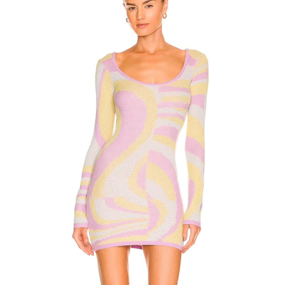 Kia Low Back Dress in Multicolor